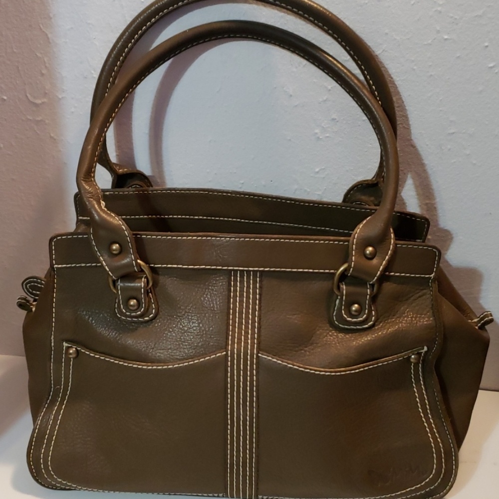 MiMo Green Leather Satchel Handbag